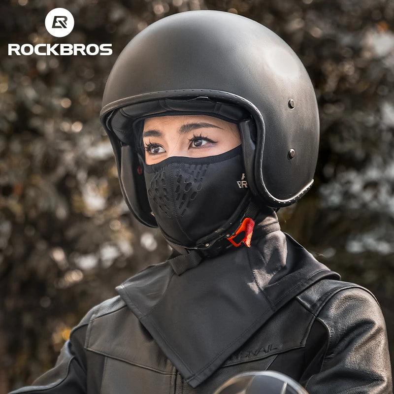 ROCKBROS Scarf Warm Fleece Neck Mask Outdoor Windproof Neck Warmer For Bike Motorcycle Ear Cover Breathable Scarf Men Women