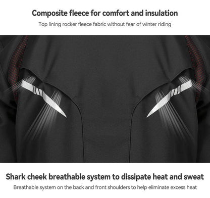 ROCKBROS Cycling Clothing Set Winter Windproof Reflective Cycling Jersey Thermal Fleece Pants Rainproof Set Men Women Sportswear