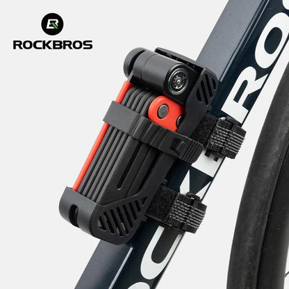 ROCKBROS Bike Foldable Lock Anti-theft Security Chain Cable Padlock 120CM Lengthened Chain Lock MTB Road Portable Cycling Lock