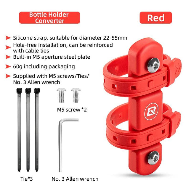 ROCKBROS Bicycle Bottle Cage Mount Adaptor Silicone Gel Universal Kettle Holder Adapter Easy Installation Cycling Equipment