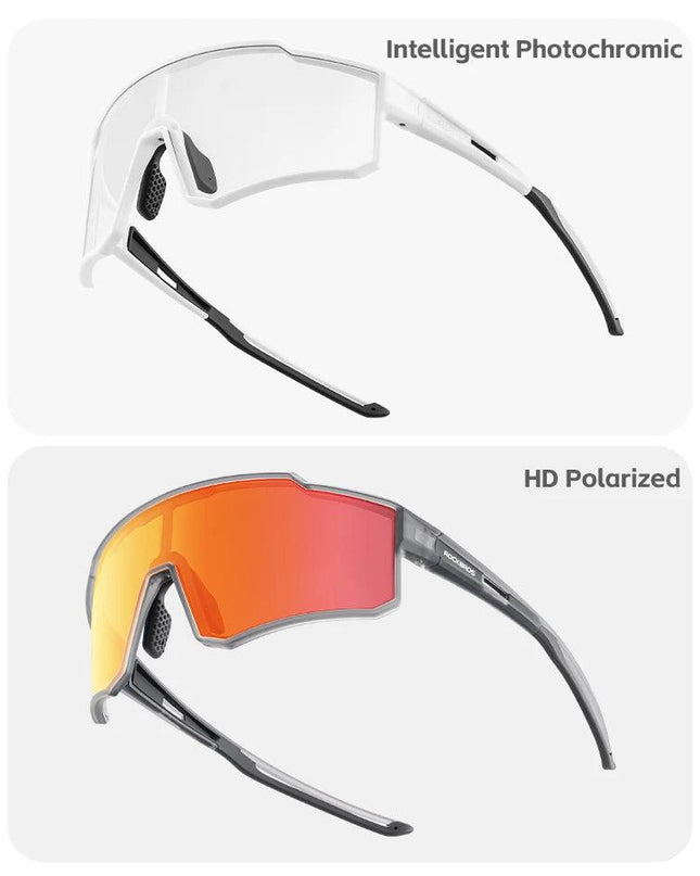 ROCKBROS Polarized Photochromic Glasses Cycling Sunglasses Outdoor Sports UV400 MTB Road Women Men Bicycle Goggles Adjustable