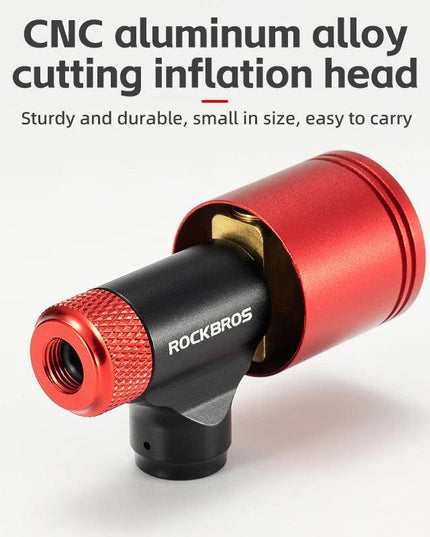 ROCKBROS Bicycle CO2 Cylinder Pump Gas Nozzle Bike Fast Inflator Inflatable Head Aluminum Adapter Riding Emergency Accessories