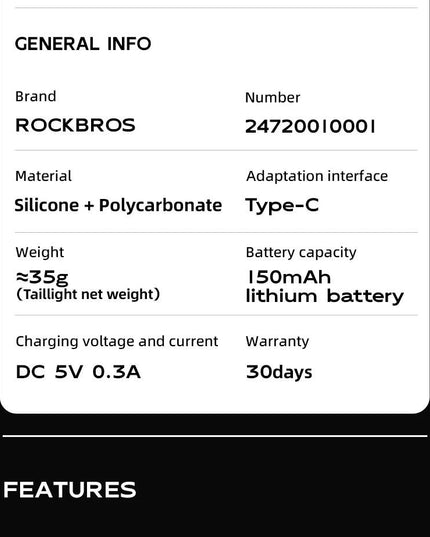 ROCKBROS Bike Rear Light 3 Modes IP64 Dustproof Waterproof Warning Light Tail Bicycle Silicone Shell High Elastic Taillight