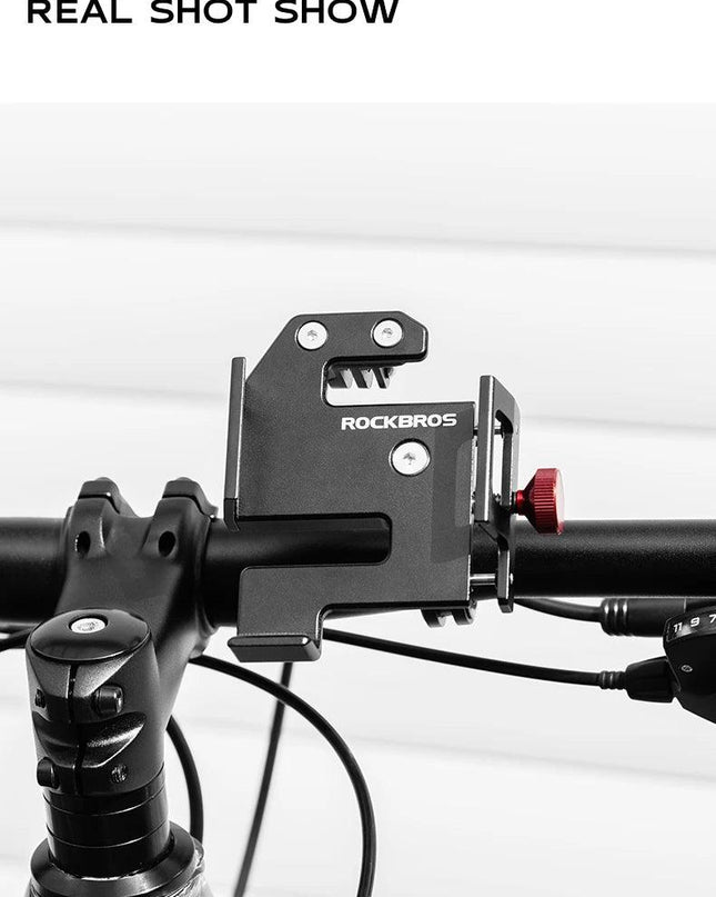 ROCKBROS Bicycle Phone Holder S Clip Ring Holder Aluminum Alloy Anti-Slip for 4.7-7.09inch Phones Moto Motorcycle Stand Bracket