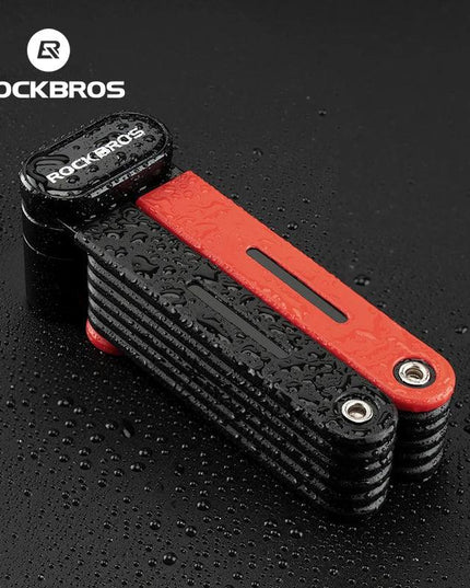 ROCKBROS Bike Foldable Lock Anti-theft Security Chain Cable Padlock 120CM Lengthened Chain Lock MTB Road Portable Cycling Lock