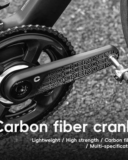 ROCKBROS Ultralight Carbon Fiber Bicycle Crank Chain wheel Spindle 162.5/165/167.5/170/172.5/175MM 52-36T  Transmission Systems