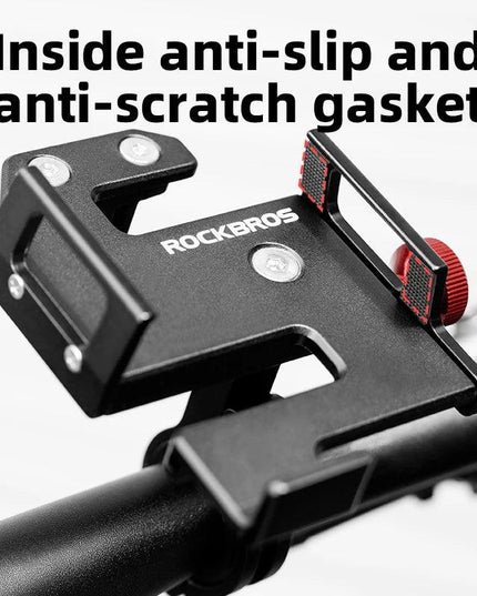 ROCKBROS Bicycle Phone Holder S Clip Ring Holder Aluminum Alloy Anti-Slip for 4.7-7.09inch Phones Moto Motorcycle Stand Bracket