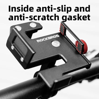 ROCKBROS Bicycle Phone Holder S Clip Ring Holder Aluminum Alloy Anti-Slip for 4.7-7.09inch Phones Moto Motorcycle Stand Bracket