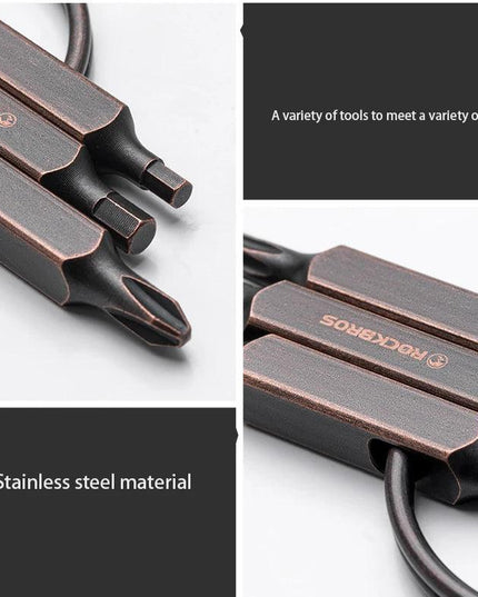ROCKBROS ROAD TO SKY Keyring Tools Bicycle Multifunction Repairing  Aluminum Alloy Tool Portable Stainless Steel Bike Accessory