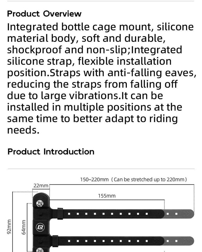 ROCKBROS Bicycle Bottle Cage Mount Adaptor Silicone Gel Universal Kettle Holder Adapter Easy Installation Cycling Equipment