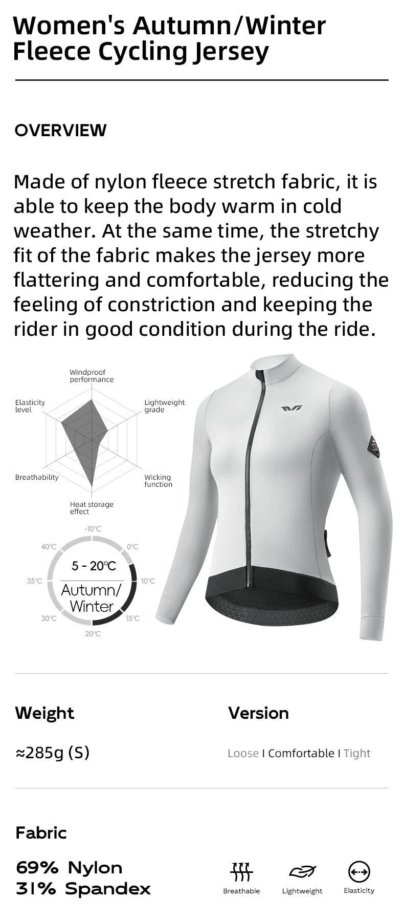 ROCKBROS Windbreak Cycling Jacket for Woman Winter Fleece Warm Women's Bicycle Jersey Professional Bicycle Training Clothing MTB