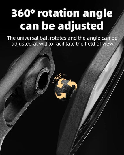 ROCKBROS Bicycle Mirrors MTB Bike HD Grip Plug In Bicycle Rearview Mirror 360° Adjustable Rotating Plane Mirror Bike Accessories