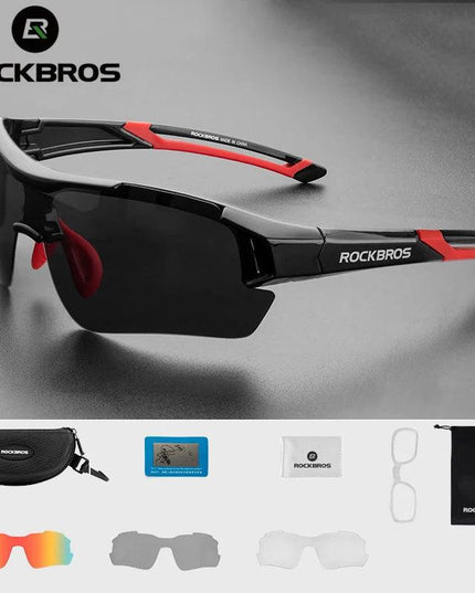 ROCKBROS Polarized Cycling Glasses Men Sports Sunglasses Road MTB Mountain Bike Bicycle Riding Protection Goggles Eyewear 5 Lens