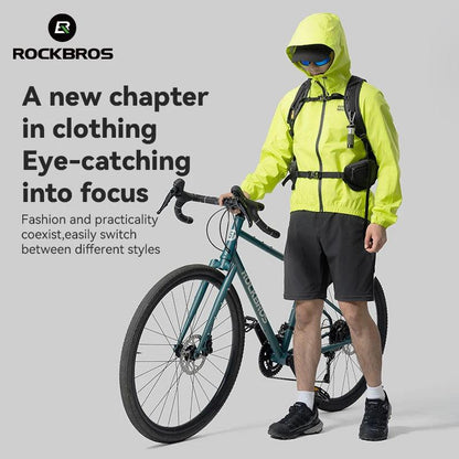 ROCKBROS Waterproof Cycling Jacket Raincoat Waterproof Breathable Outdoor Sport Windbreaker Cycling Hiking Men Women EUR Size