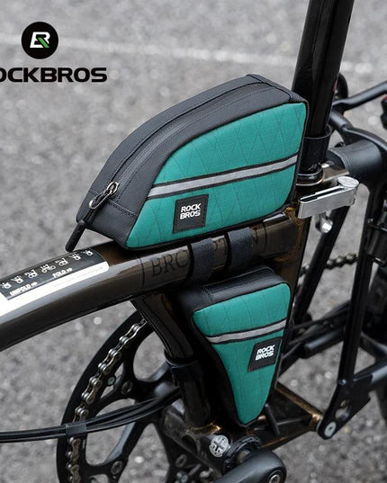 ROCKBROS Mini Triangle Bag Portable Bicycle Bag Ultralight Top Front Tube Frame Triangle Bag for Brompton Bike Cycling Accessory