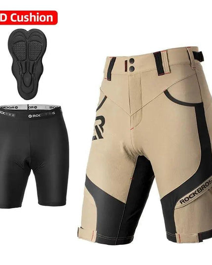 ROCKBROS 4D Women's Men's Shorts 2 In 1 With Separable Underwear Shorts Bike Shorts Climbing Running Bicycle Pants Cycling Trous