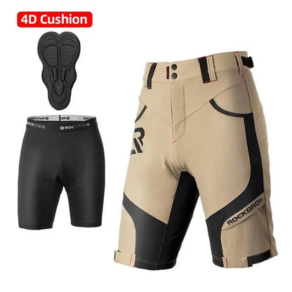 ROCKBROS 4D Women's Men's Shorts 2 In 1 With Separable Underwear Shorts Bike Shorts Climbing Running Bicycle Pants Cycling Trous