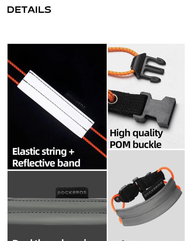 ROCKBROS Bicycle Leg Strap Safety Reflective Outdoor Bicycle Ankle Leg Band Portable Sports Camping Harnesses Cycling Equipment