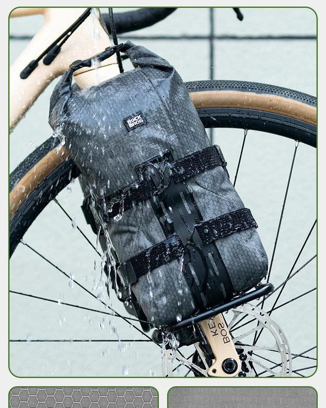 ROCKBROS Cycling Bag 2.7L Capacity Bicycle Front Fork Shelf Bag TPU Material Portable Pannier Bag Luggage Carrier Accessories
