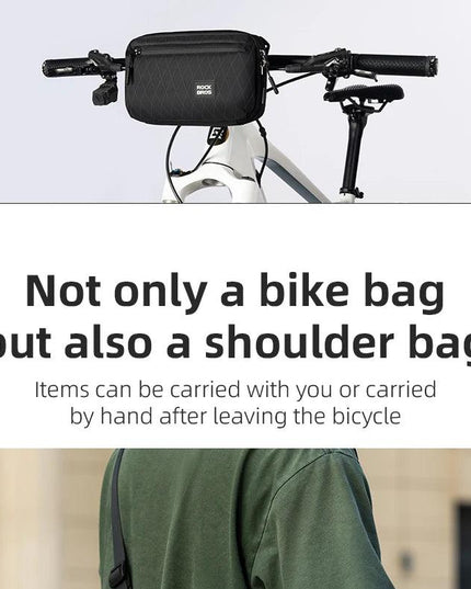 ROCKBROS Bicycle Bag Portable Lightweight MTB Road Bike Handlebar Bag 2.1L Big Capacity Multifunctional Riding Shoulder Bag