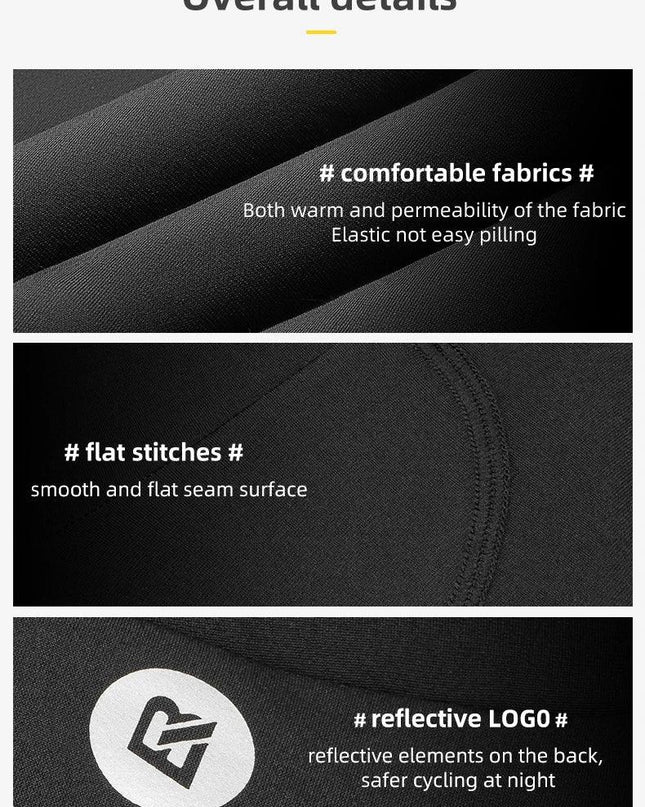 ROCKBROS Men's Cycling Straps Trousers Seamless Women Autumn Warm Breathable Bicycle Clothes Side Pocket Pad Road Bike Bib Pants