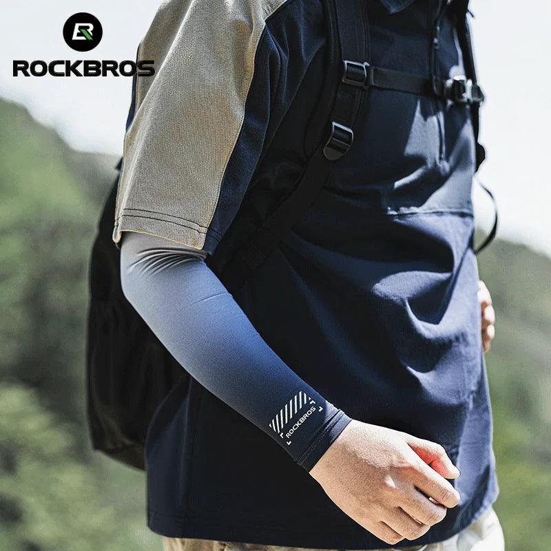 ROCKBROS Ice Silk Bicycle Sleeves Anti-UV Sunscreen Running Cycling Sleeve Fishing Bicycle Outdoor Breathable Unisex Arm Cover