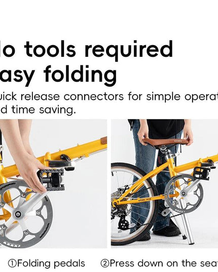ROCKBROS Lightweight Bike Folding Design 20 inch Bike With Shimano 8-speed Wire-drawn Disc Brake System Adult Folding Bike