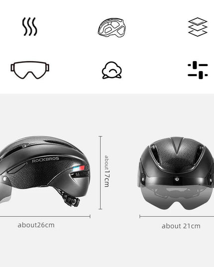 ROCKBROS Bicycle Helmet Cycling LED Light Rechargeable Cycling Helmet Mountain Road Bike Helmet Sport Safe Hat For Man