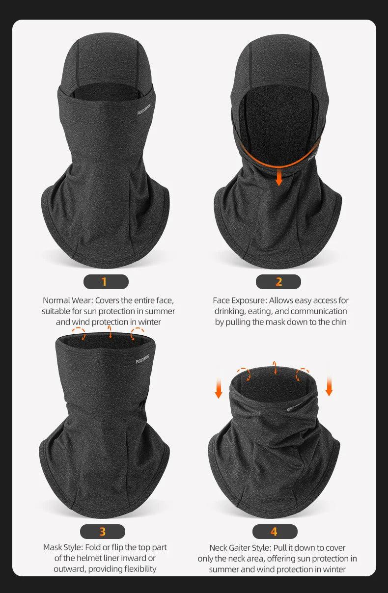 ROCKBROS Winter Face Mask Breathable Ski Cycling Scarf Running Training Balaclava Outdoor Sports Warm Winderproof Bike Equipment