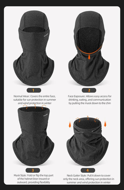 ROCKBROS Winter Face Mask Breathable Ski Cycling Scarf Running Training Balaclava Outdoor Sports Warm Winderproof Bike Equipment