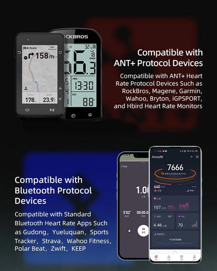 ROCKBROS H828 Heart Rate Sensor Bluetooth 4.0 ANT+ Upgrade 50H Battery Life Waterproof For Garmin Wahoo GPSPORT Bike Computer