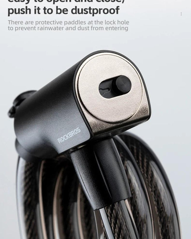 ROCKBROS Bicycle Lock Portable Anti-theft Zinc Alloy Multifunctional Cable Lock MTB Road Cycling Motorcycle Bike Accessories