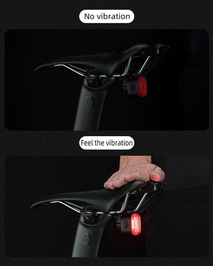 ROCKBROS Smart Bicycle Brake Light IPx6 Taillight Type-C Bike Tail Rear Light Auto Stop LED Riding Warning Safety Cycling Light