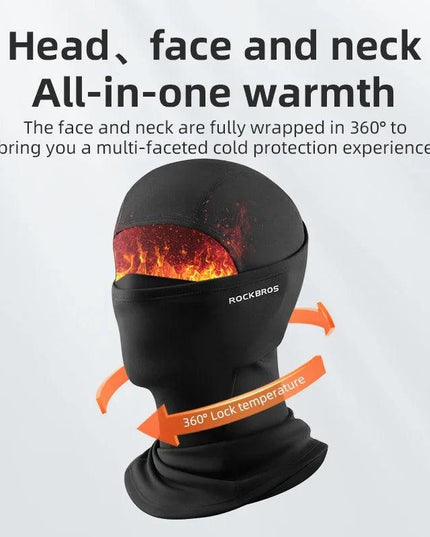 ROCKBROS Winter Windproof Warm Fleece Mask Balaclava Face Mask Men Soft High Elasticity Cycling Ski Fishing Mask Outdoor Sports