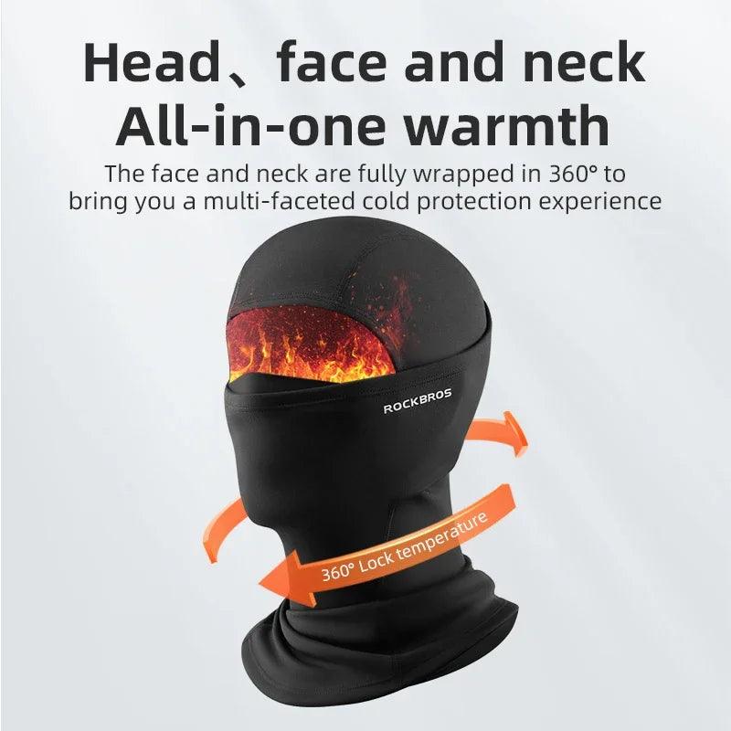 ROCKBROS Winter Windproof Warm Fleece Mask Balaclava Face Mask Men Soft High Elasticity Cycling Ski Fishing Mask Outdoor Sports