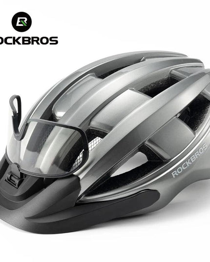 ROCKBROS Ultra-Light Cycling Helmet Taillight Magnetic Goggles Integrated Bicycle Helmet High Quality Protection Mtb Road
