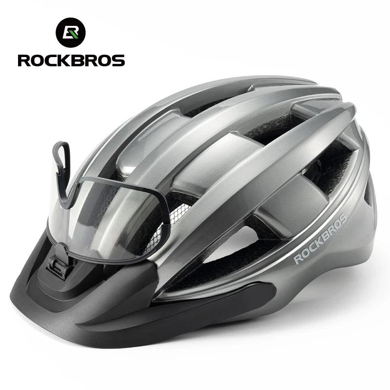 ROCKBROS Ultra-Light Cycling Helmet Taillight Magnetic Goggles Integrated Bicycle Helmet High Quality Protection Mtb Road