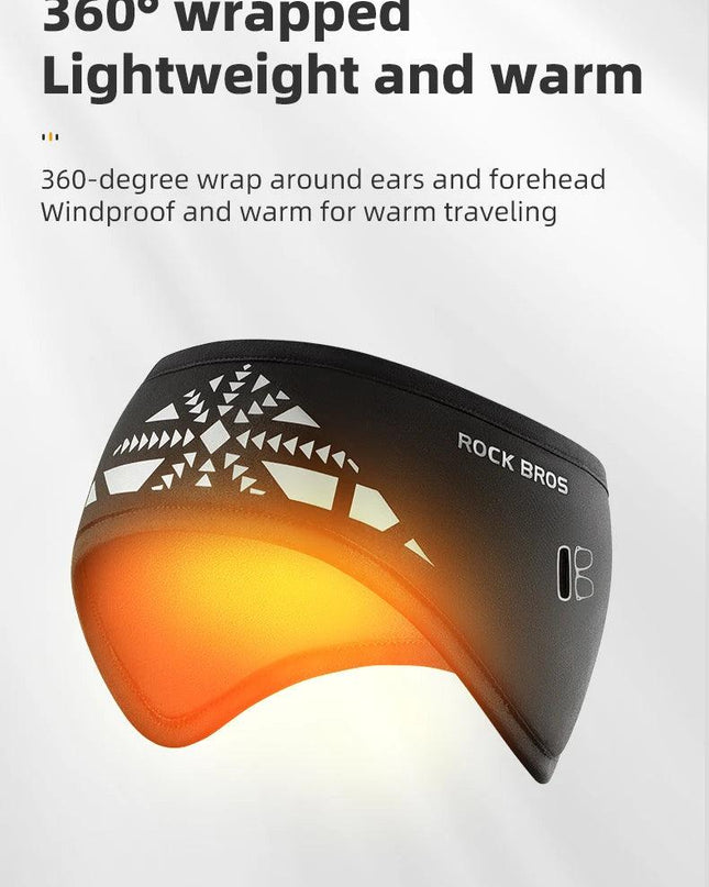 ROCKBROS Outdoor Cycling Headband Ear Warmer Men Winter Cycling Workout Windproof Double Layer Warm Earmuffs Headwear Sweatband