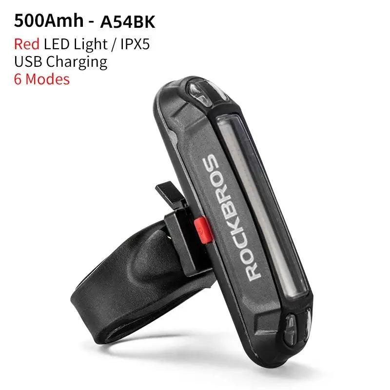 ROCKBROS Bicycle Light Waterproof Bike Taillight LED USB Rechargable Safety Back Light Riding Warning Saddle Bike Rear Light