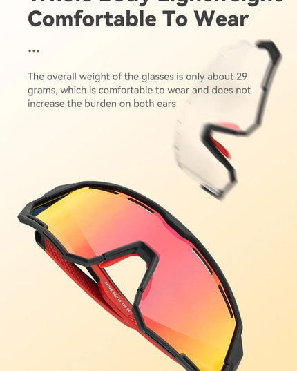 ROCKBROS Polarized Cycling Glasses Photochromic Glasses Men Sports Polarized Sunglasses Bicycle Riding Goggles Eyewear 2 Lens
