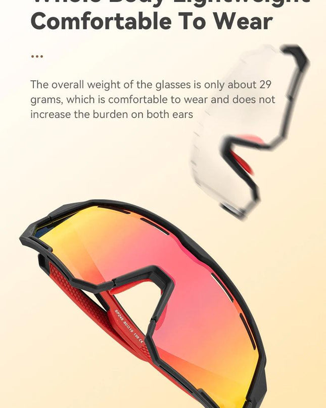 ROCKBROS Polarized Cycling Glasses Photochromic Glasses Men Sports Polarized Sunglasses Bicycle Riding Goggles Eyewear 2 Lens