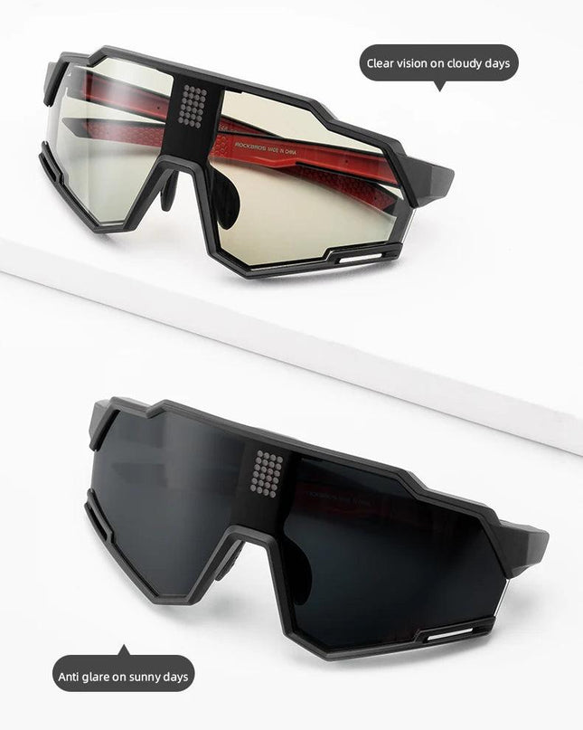 ROCKBROS Sunglasses Polarized Cycling Glasses Electronic Color Change Glasses UV400 Safety Bike Bicycle Eyewear Sports Goggles