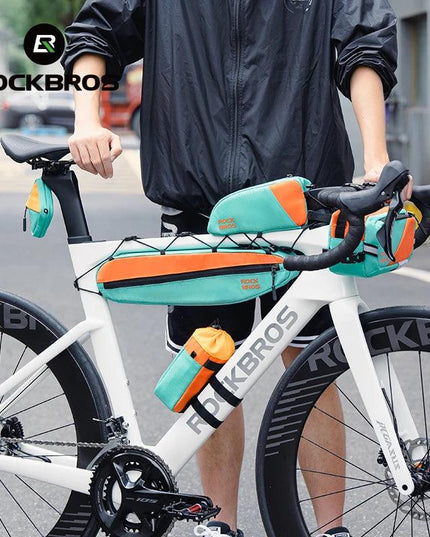 ROCKBROS Bicycle Bag Set Waterproof Combo Bag Front Bag Triangle Tube Bag Polyester Portable Bottle Bag Long-Distance Travel Bag