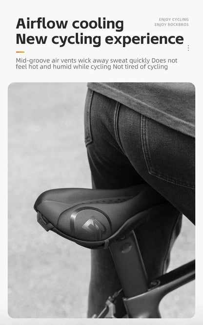 ROCKBROS Bicycle Saddle Cover Liquid Silicone Gel Breathable Seat Soft Thickened MTB Shockproof Cushion Cycling Accessories