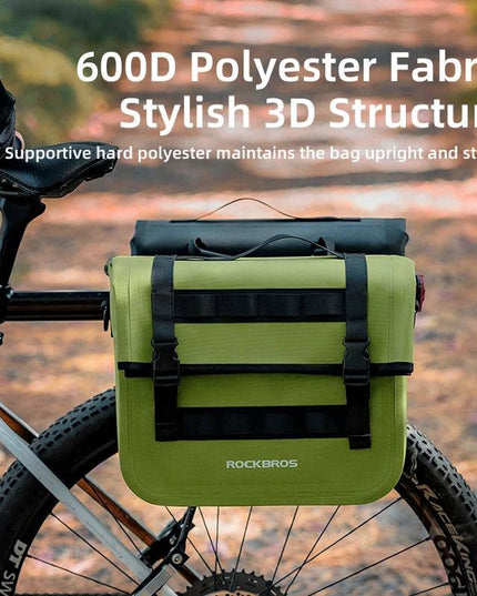 ROCKBROS 15L Multifunctional Saddle Bag Waterproof Cycling MTB Bike Rack Bag Travel Bag 3D support Big Capacity Bicycle Rear Bag