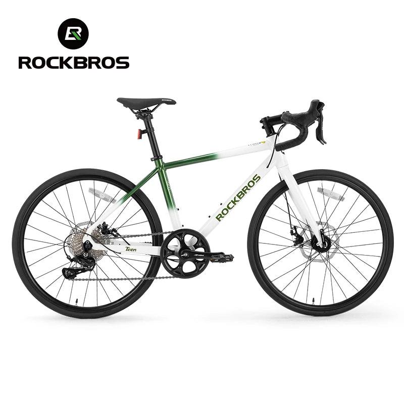 ROCKBROS Road Bike Student Teenager 22 inch Aluminum Frame Bike 10 Speed Disc Brake Bicycle Lightweight City Bike