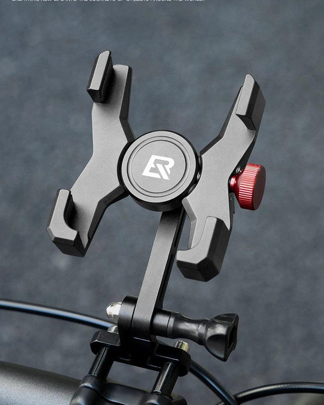 ROCKBROS Bike Phone Holder Aluminum Alloy Material Bracket Anti-slip Cushioning Pads 4.7-7.09 inch Mobile Phone Stand Shockproof