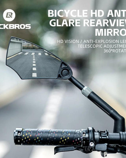 ROCKBROS Bicycle Rearview Mirror Universal Wide-Range 360° Adjustable Mirror For Mountain Road Bike Motorcycle Scooter Safety