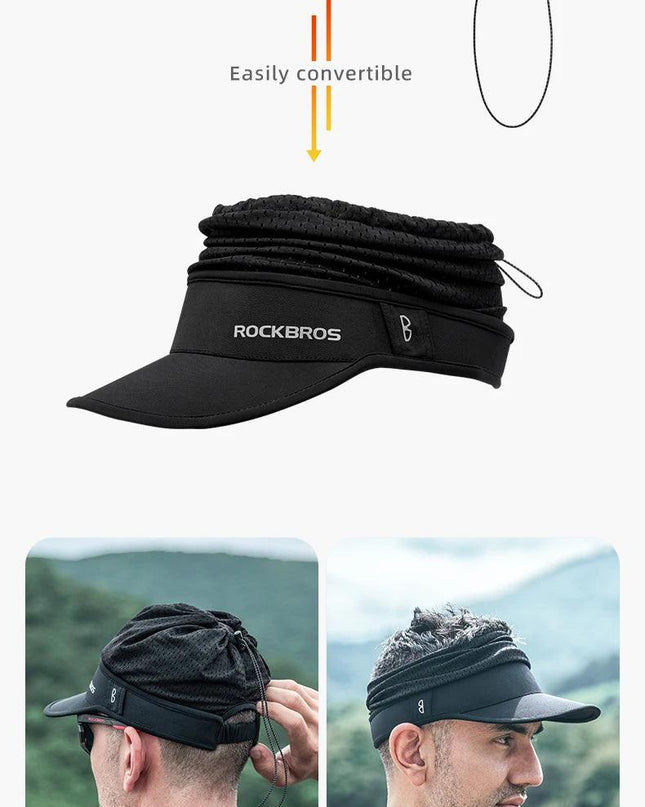 ROCKBROS Refreshing Summer Sun Protection Cap Two Ways to Wear Breathable Quick-Drying Suitable for Helmet Unisex Size Sport Hat