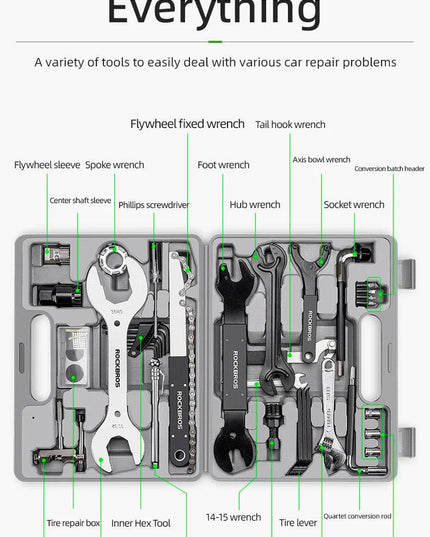 ROCKBROS Bicycle Tools Sets Box Cycling Tools Professional Bike Multifunction Bicycle Repair Tools Key Set Cycling Tools
